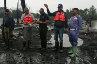 Through boat patrols and helicopter surveillance, Nigerian authorities identified several oil leakages polluting the country waterways